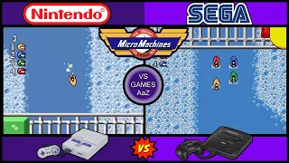 Micro Machines(Super Nintendo VS Sega Genesis)side by side comparison