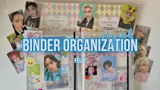 🩷 binder organization | felix photocards binder | большая организация биндера стрэй кидс 💛