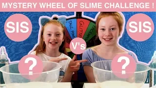 Mystery Wheel of Slime Challenge!! | Sister V’s Sister | Ruby and Raylee