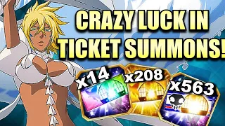 CRAZY TICKET SUMMONS FOR ORBS GET LUCKY! (Part 1) [Bleach Brave Souls]