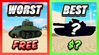 RANKING EVERY SINGLE TANK In War Tycoon!