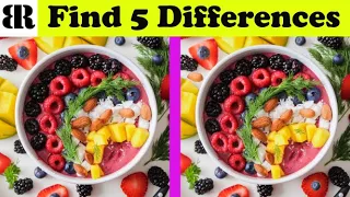 Find The Difference | Spot The 5 Differences | Very Hard - Only Geniuses Find ALL | 10 Rounds | Food