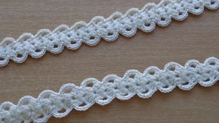 УРОКИ ВЯЗАНИЯ. Как вязать тесьму,шнур крючком.Lesson crochet lace.