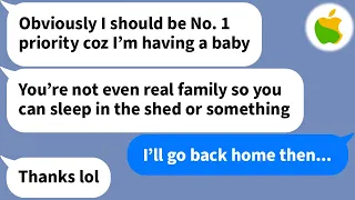 【Apple】 My sister-in-law tried to kick me out of her parents house when she came home to give birth