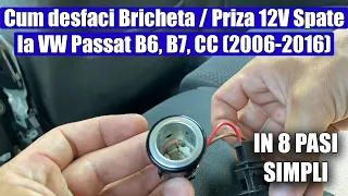 TUTORIAL: Demontare (inlocuire) priza 12V sau bricheta spate la VW Passat B6, B7, CC (2006-2016)