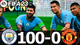 FIFA 23 - MESSI, RONALDO, MBAPPE, NEYMAR, ALL STARS | MAN CITY 100-0 MAN UNITED | UCL FINAL