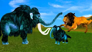 Mammoth Elephant Vs Monster Lion Baby Mammoth Saved by Mother Elephant