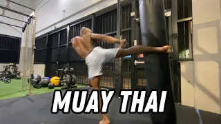 Practicing my Muay Thai Punches and kicks Part 4