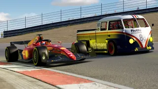 F1 Ferrari F1-75 2022 Leclerc vs VW T1 Transporter at Zandvoort