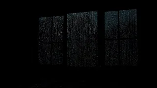 Black Screen Window | Goodbye Stress to fall Asleep Fast with Heavy Rain & Strong Thunder at Night