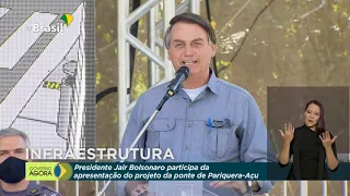 #AoVivo: Presidente Jair Bolsonaro visita obras na ponte sobre o Rio Pariquera-Açu (SP)
