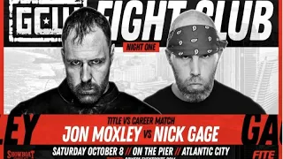 "Title vs Career" Jon Moxley vs Nick Gage GCW Fight Club Night 1 Highlights