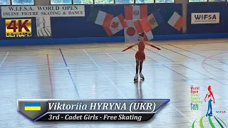 Viktoriia Hyryna - 12th WIFSA World Open 2023 Inline Figure Skating, 2nd place | Paris | 4K Video