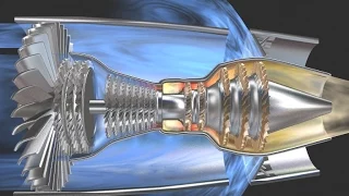3D Triebwerk mit Schubumkehr Jet Engine Thrust Reverser