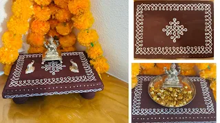 DIY wooden pooja peeta/pooja stool for festivals, Ganesh chaturthi || pooja chowki