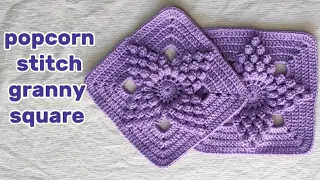 Crochet popcorn 🍿 stitch granny square ⬜|It makes blankets, scarf, cardigan, pockets|#crochetsavvy