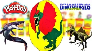 Huevo Sorpresa Gigante de DINOSAURIOS Jurassic Park de Plastilina Play doh en Español