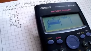 Calcular Media, Varianza y Desviación Estándar con calculadora CASIO  fx-350ES