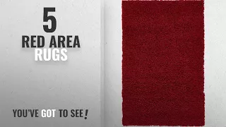 Top 10 Red Area Rugs [2018 ]: Unique Loom Solid Shag Collection Cherry Red 3 x 5 Area Rug (3' 3" x