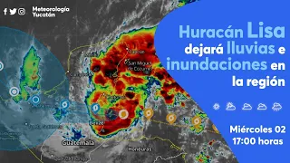 ⚠🌀Huracán Lisa dejará lluvias e inundaciones en la región