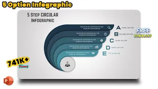 41.PowerPoint Presentation Tutorial - 5 Step Modern Vector infographic | Free Download