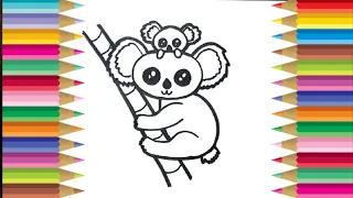 Koala Drawing | How To Draw Cute Animals Koala Easy