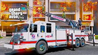 GTA 5 Firefighter Mod New Fire Truck With Working Aerial Ladder