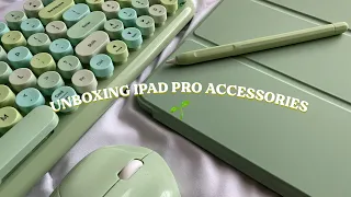 unboxing ipad accessories/haul | green aesthetic 🌱🌿 ipad pro 12.9in 3rd gen