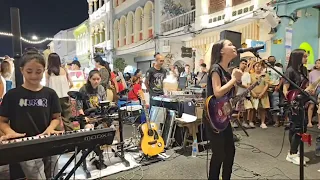 @Queenonstreet band performing LIVE for 1st time at Night Market at Old Town #queenonstreet #phuket