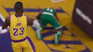 NBA Live 19: LeBron James Dunks on Kyrie Irving | Lakers vs Celtics