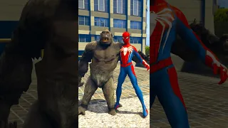 GTA 5 : SPIDER-MAN SAVING GORILLA 🥺| #shorts