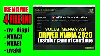 overcome NVIDIA Installer cannot continue this solution is guaranteed to succeed