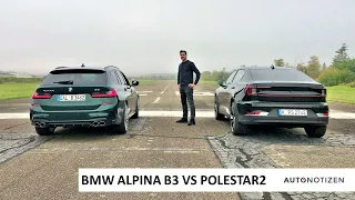 2021 BMW Alpina B3 Touring vs Polestar 2: Full Speed Acceleration