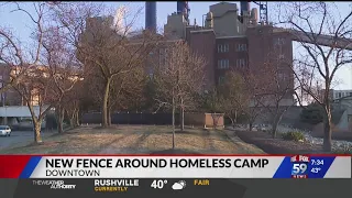 New fence around homeless camp in downtown Indy