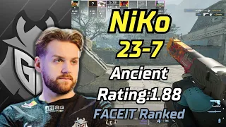 NiKo (23-7) w/m0NESY/alpha | Ancient POV | FACEIT Ranked | Apr 23, 2024 #cs2 #demo #g2 #pov