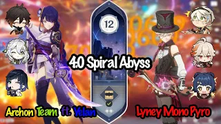 Archon Team ft. Yelan x C0 Lyney Mono Pyro | Genshin Impact 4.0 New Spiral Abyss Floor 12- 9 Stars