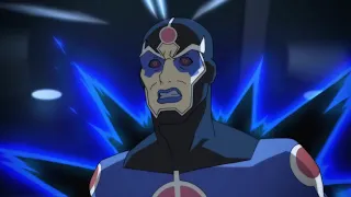 Superboy and Black Lightning  vs Metron  -Young Justice Outsiders