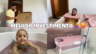 Comprei uma banheira dobrável pra minha suite 😱 por que não fiz isso antes! REALIZEI UM SONHO 🛁