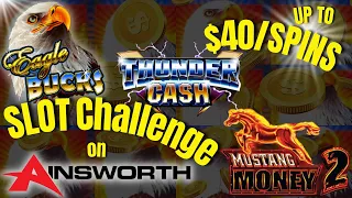 Up To $40/SPINS on AINSWORTH GAMES! EAGLE BUCKS MUSTANG MONEY 2 & THUNDER CASH HIGH LIMIT SLOT PLAY