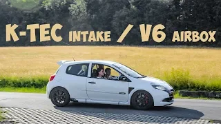 Clio 3 RS - KTec Intake vs V6 Airbox - Sound Comparison