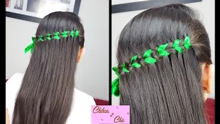 Scissor Waterfall Braid (Ribbon)| Braided Hairstyles | Cute Girly Hairstyles | Half-up Hairstyles