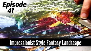 Encaustic Art Impressionist Style Fantasy Landscape