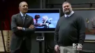 DreamWorks animators show Obama motion capture technology for "How to Train Your Dragon 2".