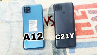 Samsung Galaxy A12 vs Realme C21Y | Specifications | Full Comparison | Which The Best.?