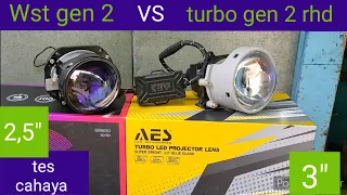 turbo gen 2 rhd VS wst gen 2 tes cahaya sinar otomotif