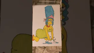 Marge Simpson cleaning service😉👌#shorts #art #traditionalart