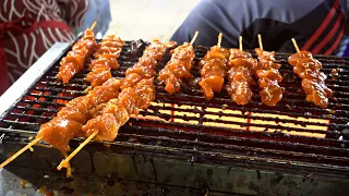 Seafood skewers on charcoal!!