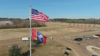 RHS Flag Ceremony - Flags blowing in the wind - new state flag