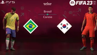 FIFA 23 - Brasil  vs Coreia do Sul | Gameplay PS5  [4K 60FPS] Copa do Mundo FIFA 2022