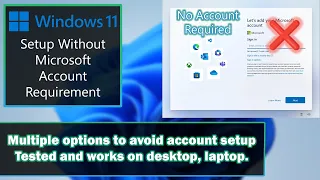 Windows 11 Setup Without Microsoft Account Requirement (7 Ways to Skip This) #windows11